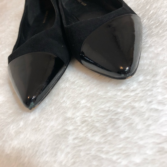 Cole Haan Leather Suede Toe Flats w Glossy Toe - Picture 4 of 4